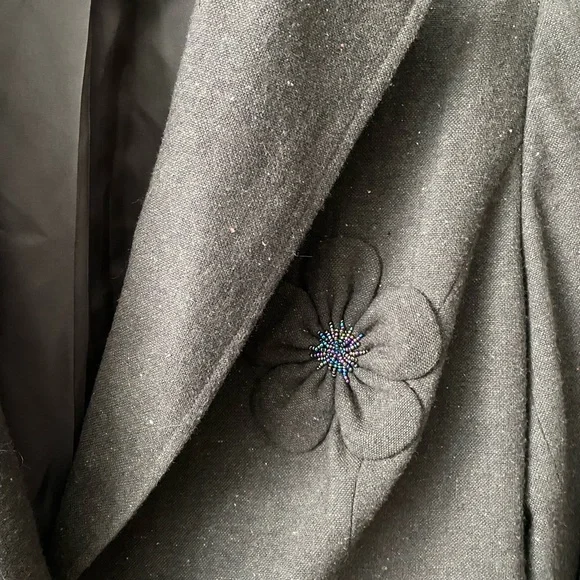 Evelyn blazer&suit jacket women green size 14W with 2 beautiful flowers accent - Picture 5 of 8